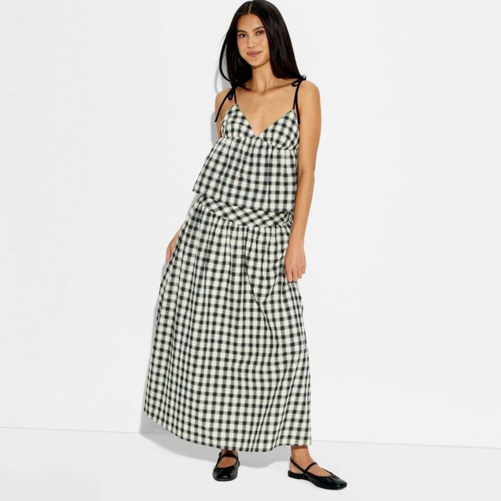 Women's Maxi Plaid Skirt - Wild Fable Khaki S